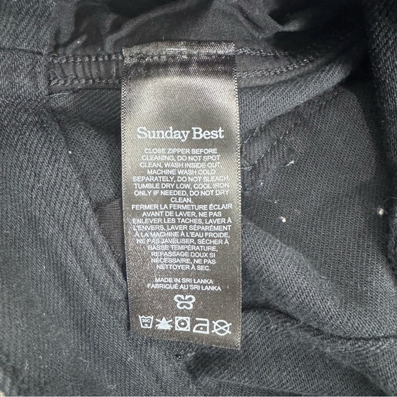 Aritzia Sunday Best High Rise Straight Tapered Leg Jeans Denim Black Size 6 - Picture 6 of 13